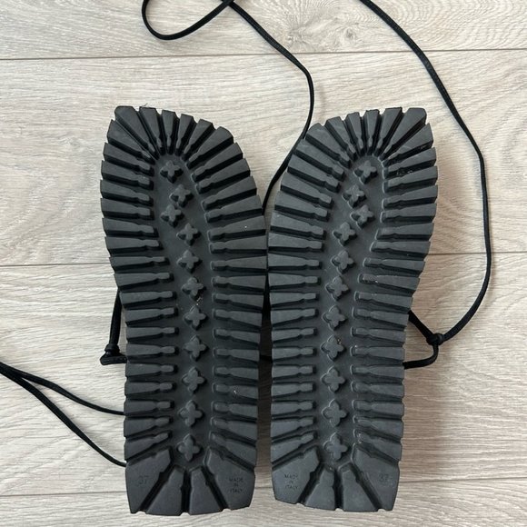The Attico Black Strappy Platform Sandals Size 37 - Picture 9 of 11